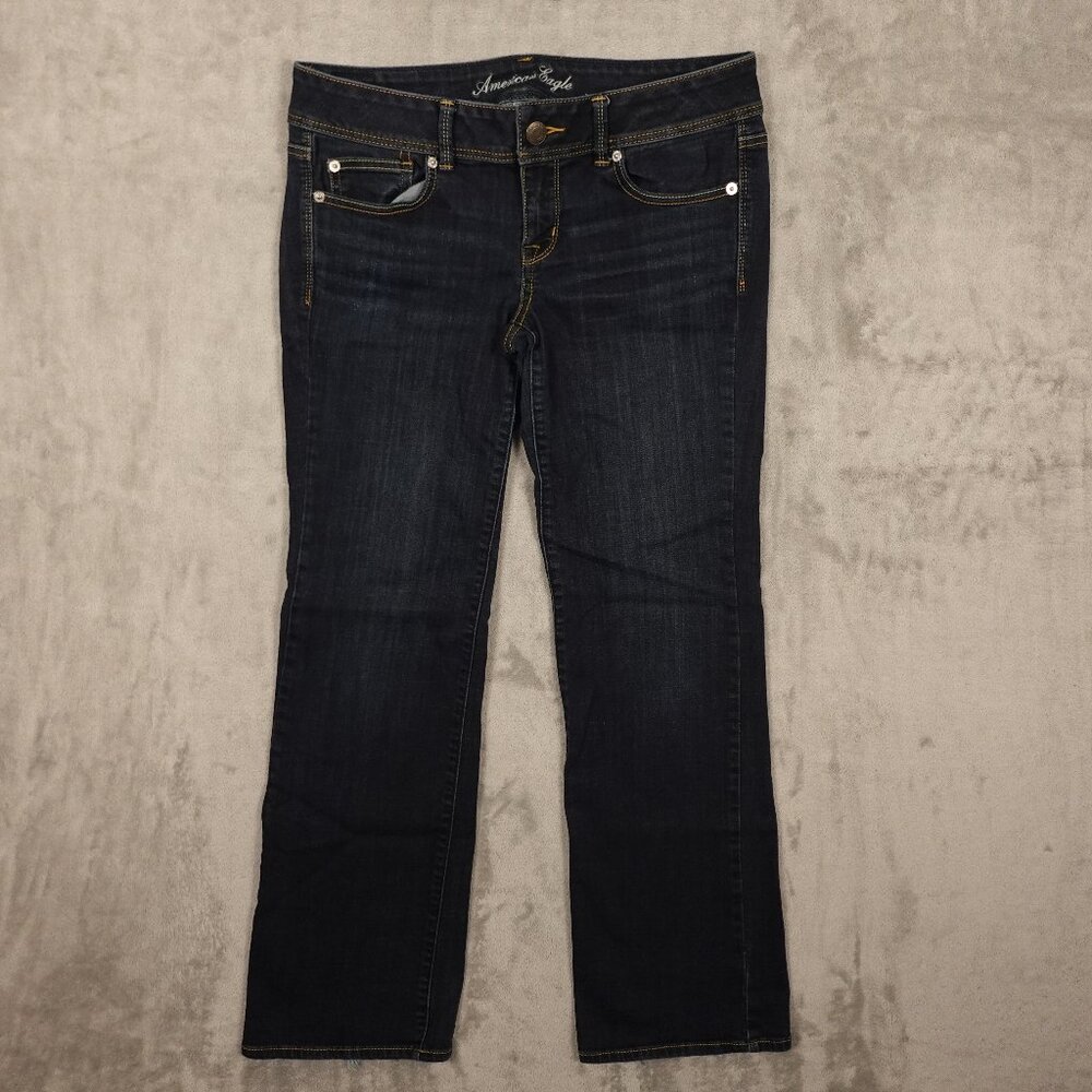 American Eagle Jeans Slim Boot Super Stretch Women's Size 10 Blue‎ Denim